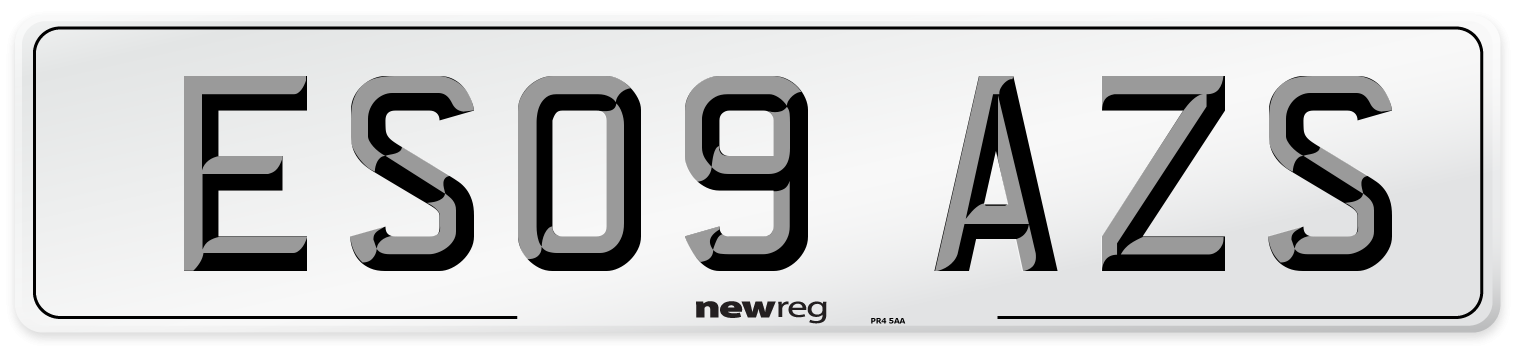 ES09 AZS Number Plate from New Reg